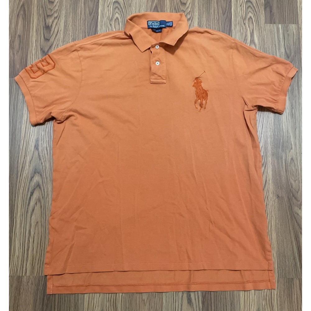 Polo Ralph Lauren Polo Mens Extra Large Big Pony Custom Fit Orange